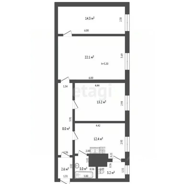 3-к кв. Мордовия, Саранск Мордовская ул., 35к52 (78.8 м) - Фото 2