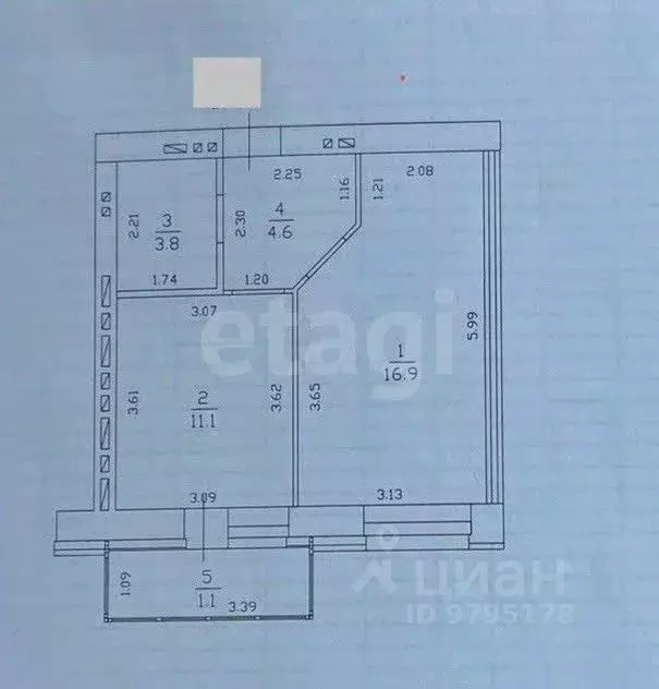 1-к кв. Татарстан, Казань ул. Азата Аббасова, 3 (36.4 м) - Фото 1