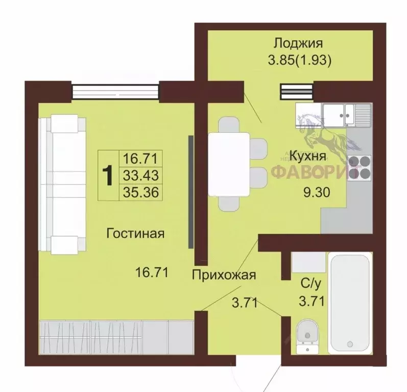 1-к кв. Оренбургская область, Оренбург Красный городок мкр,  (35.36 м) - Фото 1