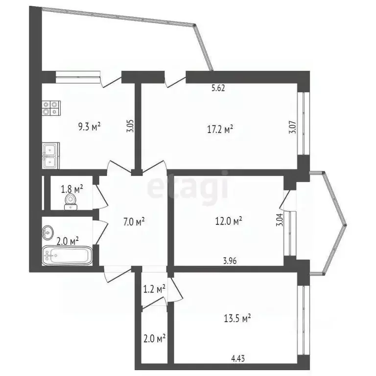 3-к кв. Крым, Ялта ул. Свердлова, 53к2 (81.0 м) - Фото 2