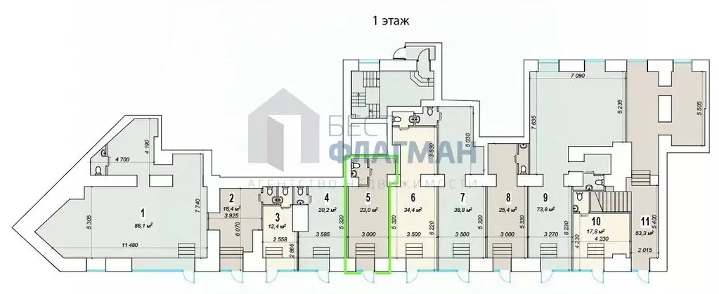 Помещение свободного назначения в Москва Ленинский просп., 70/11 (23 ... - Фото 2