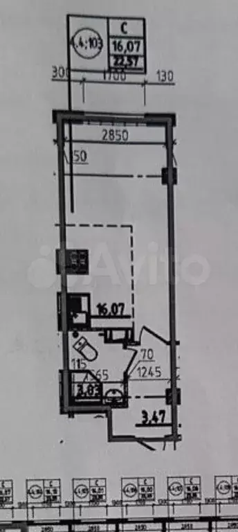 Квартира-студия, 22,1 м, 7/18 эт. - Фото 0