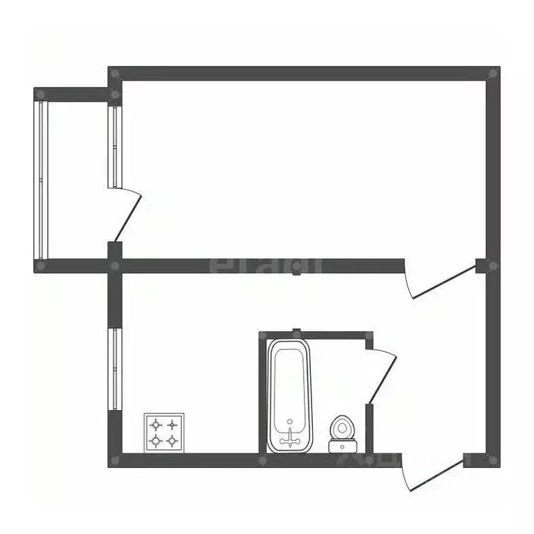 1-к кв. Амурская область, Белогорск ул. 50 лет Комсомола, 28А (32.1 м) - Фото 2