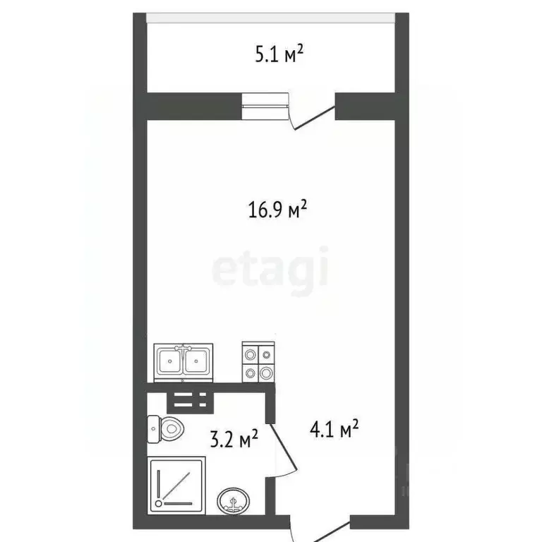 Студия Крым, Сакский район, с. Фрунзе ул. Мира (26.0 м) - Фото 0