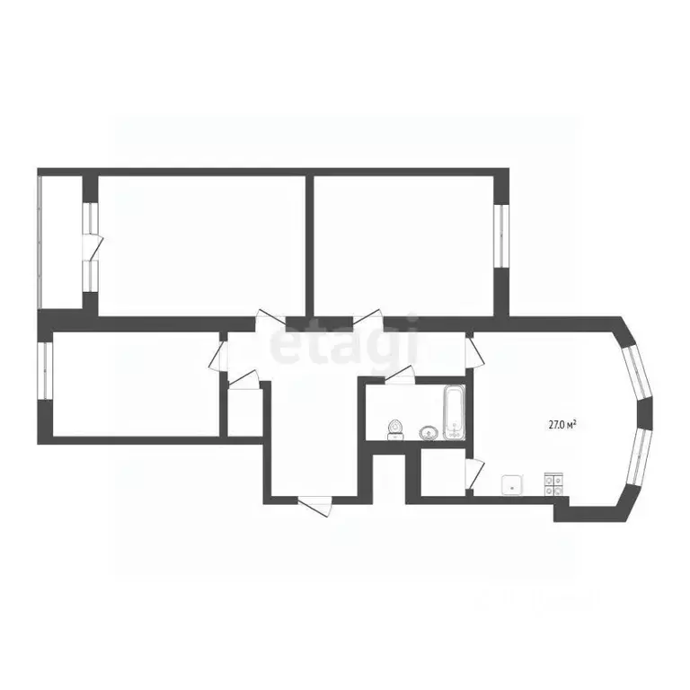 3-к кв. Тюменская область, Тюмень ул. Максима Горького, 90 (114.3 м) - Фото 2