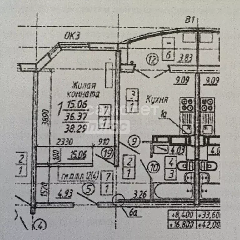 1-к кв. Воронежская область, Воронеж Острогожская ул., 170/2 (36.1 м) - Фото 2