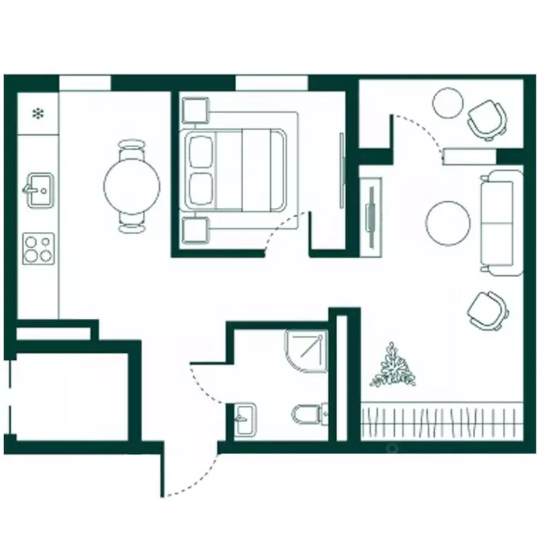 2-к кв. Дагестан, Дербент Новая История жилой комплекс (42.72 м) - Фото 1