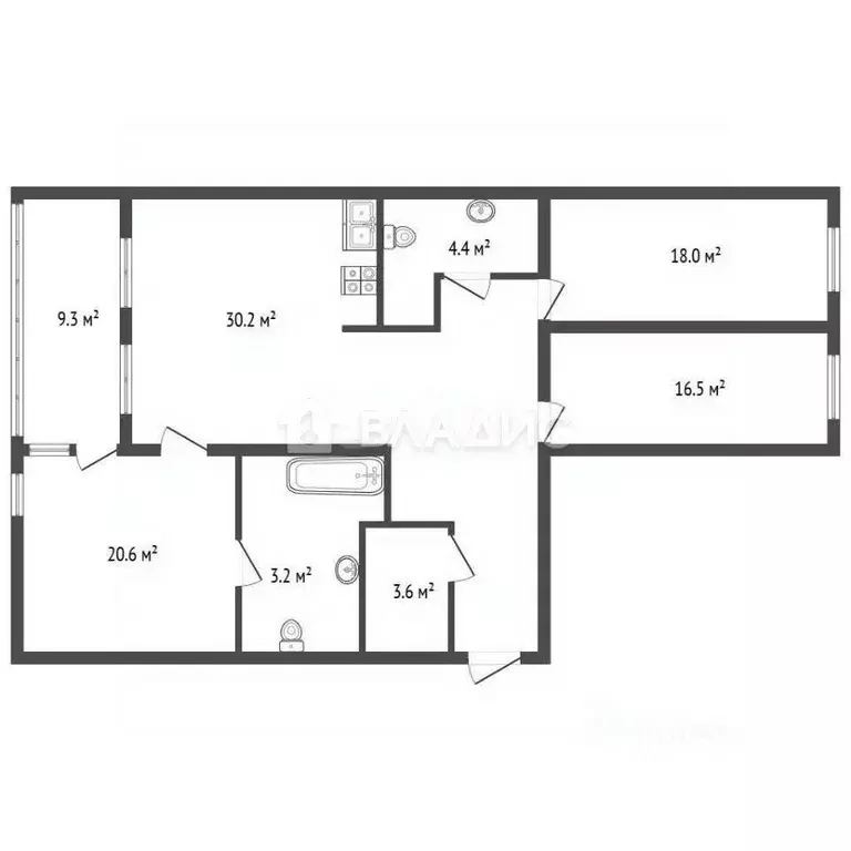 3-к кв. Санкт-Петербург ул. Большая Зеленина, 34 (110.8 м) - Фото 2