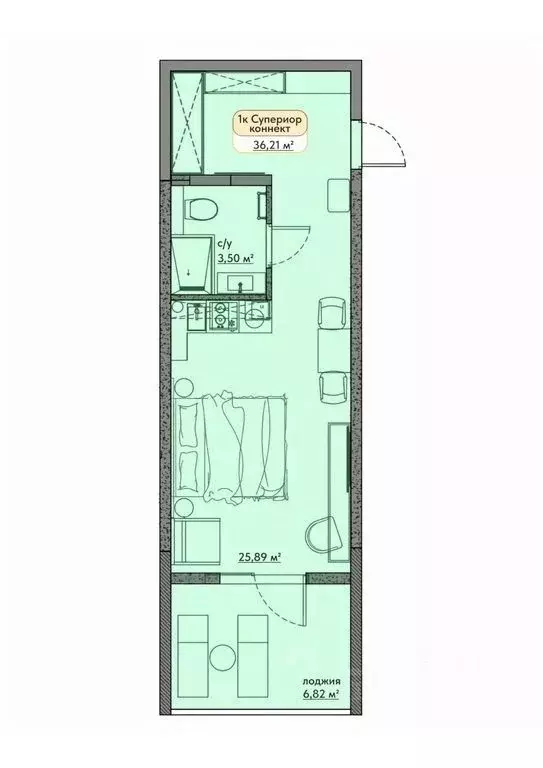 Студия Крым, Евпатория ул. Симферопольская, 1Ж (29.17 м) - Фото 0