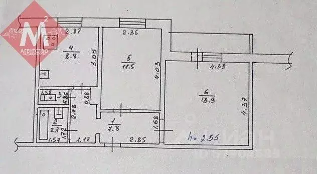 2-к кв. Ханты-Мансийский АО, Нягань 3-й мкр, 6 (49.6 м) - Фото 1