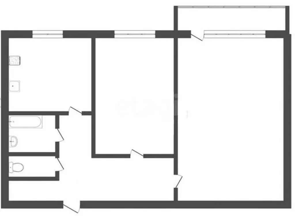 2-комнатная квартира: Абакан, Пирятинская улица, 05 (52 м) - Фото 1
