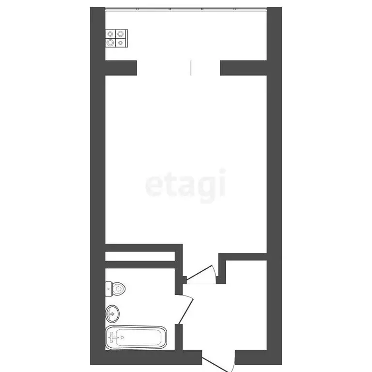 1-комнатная квартира: Тюмень, Ставропольская улица, 1В (13.2 м) - Фото 1