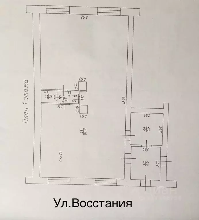 Помещение свободного назначения в Татарстан, Казань ул. Восстания, 42 ... - Фото 0