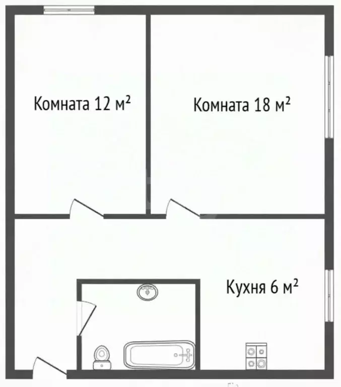2-к кв. Ярославская область, Ярославль ул. Белинского, 32 (40.8 м) - Фото 1