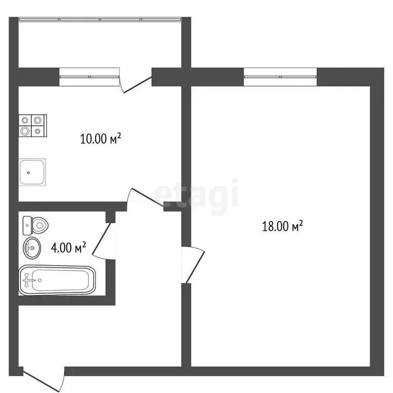 1-комнатная квартира: Ивняки, Береговая улица, 2 (37.4 м) - Фото 0