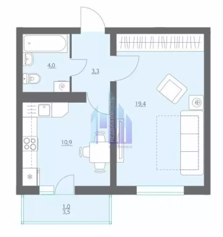 1-к кв. Воронежская область, Воронеж ул. Торпедо, 33А (38.2 м) - Фото 1