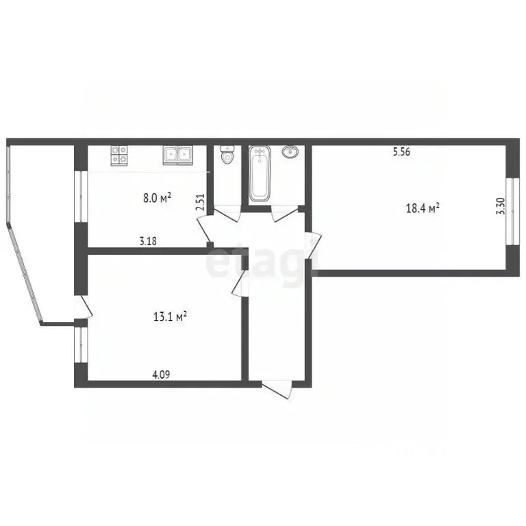 2-к кв. Москва Михалковская ул., 13 (50.0 м) - Фото 1