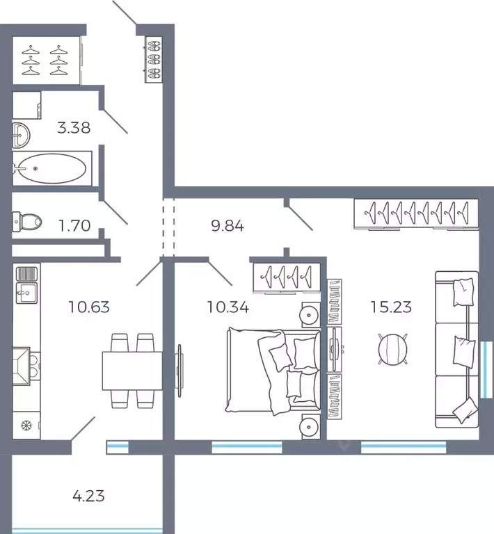 2-к кв. Самарская область, Волжский район, Лопатино с/пос, пос. ... - Фото 1