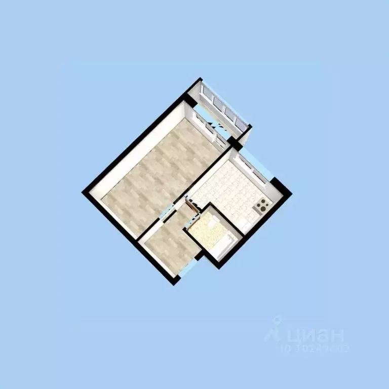 1-к кв. Башкортостан, Уфа ул. Академика Курчатова, 65/3 (32.8 м) - Фото 2