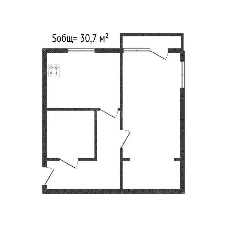 1-к кв. Брянская область, Брянск ул. Молодой Гвардии, 83 (30.7 м) - Фото 1