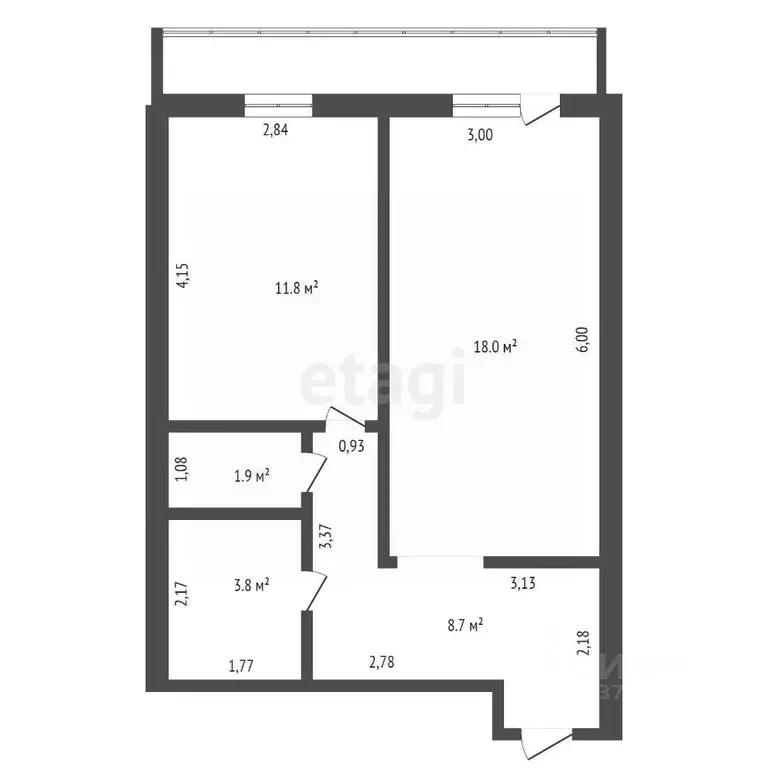 1-к кв. Амурская область, Благовещенск ул. Василенко, 14/2 (44.2 м) - Фото 2