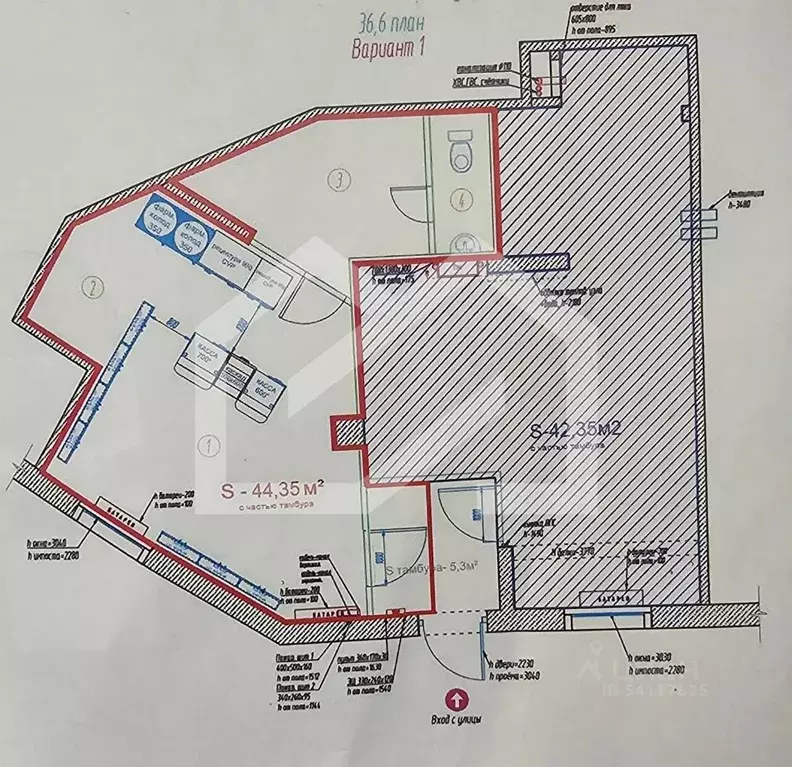 Помещение свободного назначения в Москва ул. Николая Озерова, 2к1 (42 ... - Фото 2