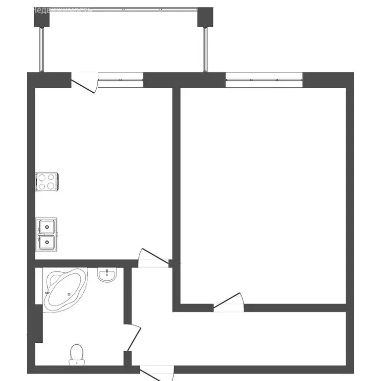 1-комнатная квартира: Тюмень, Западносибирская улица, 2к1 (33.8 м) - Фото 0