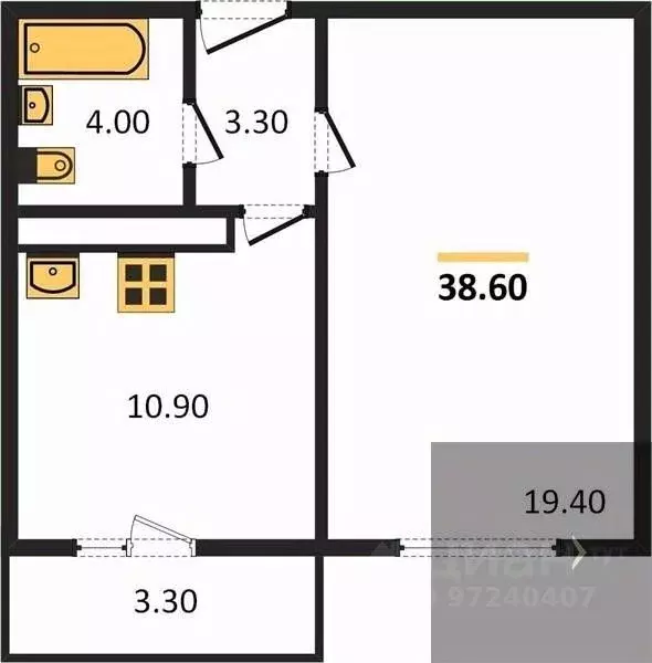 1-к кв. Воронежская область, Воронеж ул. Шидловского, 26 (38.6 м) - Фото 0