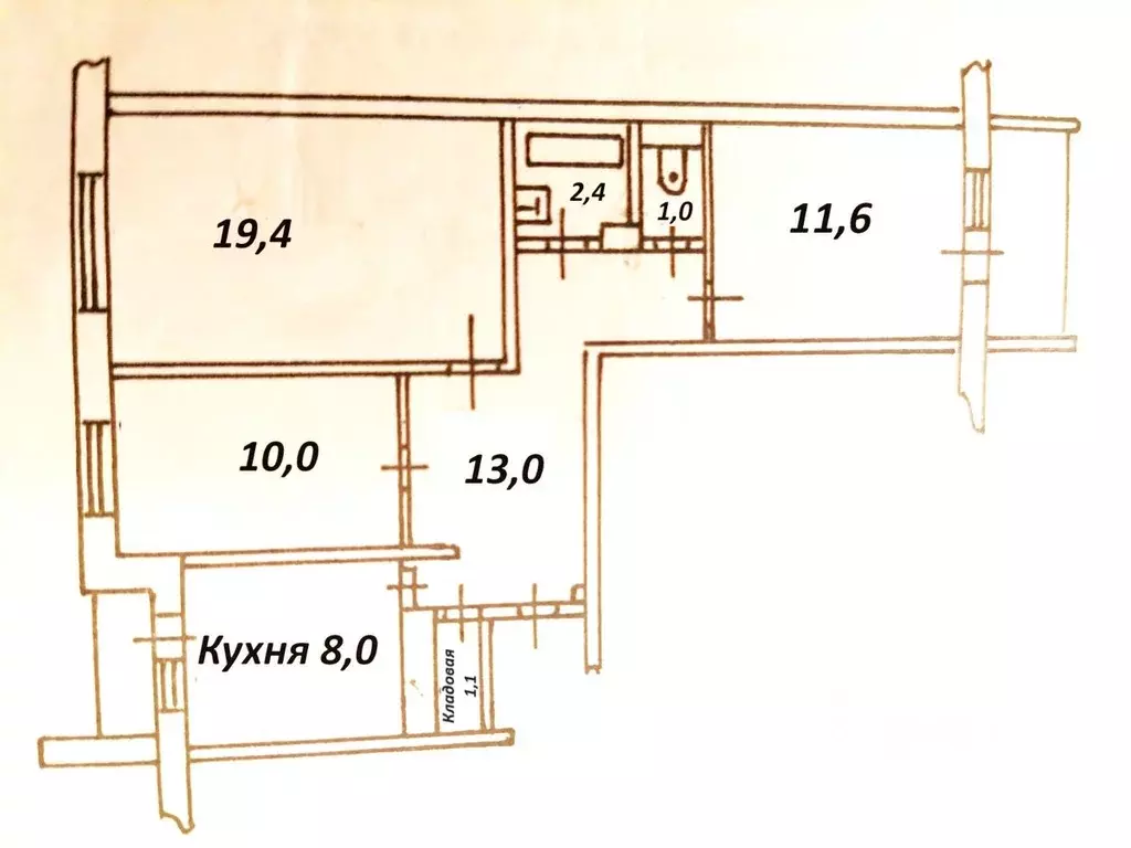 6 200 000 Руб., 2-комнатная квартира: Тверь, 1-й переулок Вагонников, 6 (60  м), Купить квартиру в Твери, ID объекта - 30075645435