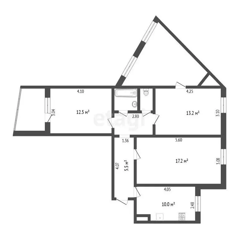 3-комнатная квартира: Тюмень, проезд Стахановцев, 1 (65.7 м) - Фото 1