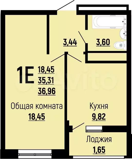 1-к. квартира, 37 м, 13/24 эт. - Фото 0