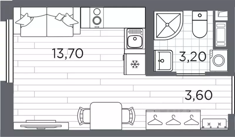 Студия Санкт-Петербург Плюс Пулковский жилой комплекс (20.5 м) - Фото 1