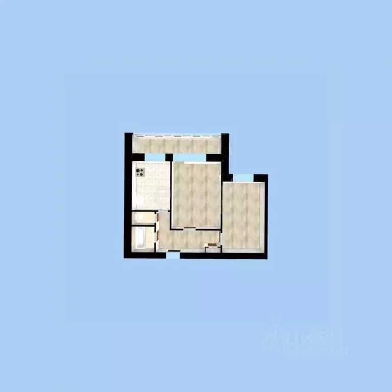 2-к кв. Башкортостан, Уфа ул. Ирендык, 4 (47.5 м) - Фото 2