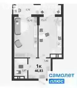 1-комнатная квартира: посёлок Знаменский, микрорайон Родные Просторы ... - Фото 0