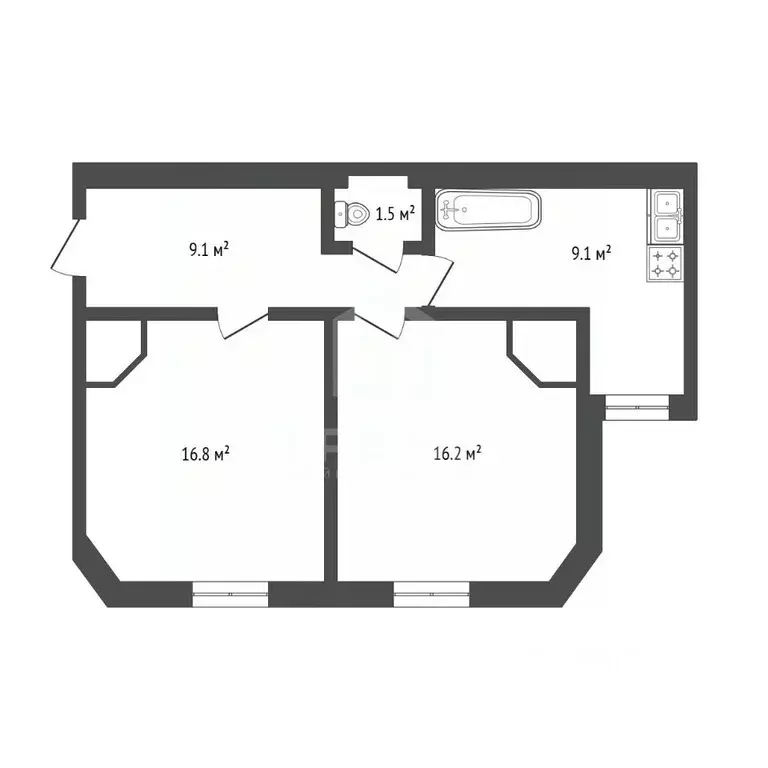 2-к кв. Санкт-Петербург 15-я Васильевского острова линия, 70 (52.7 м) - Фото 1