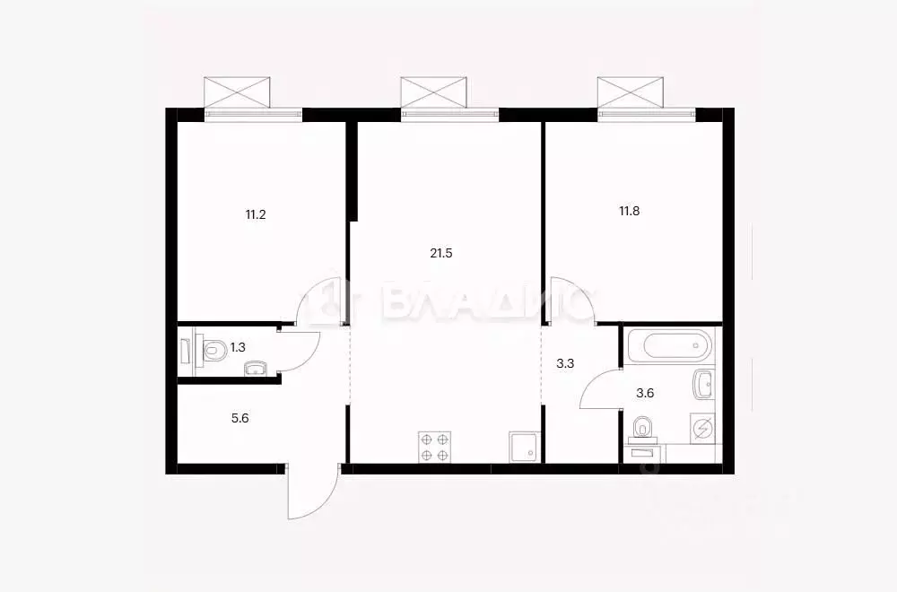2-к кв. Москва Кавказский бул., 51к2 (58.3 м) - Фото 1
