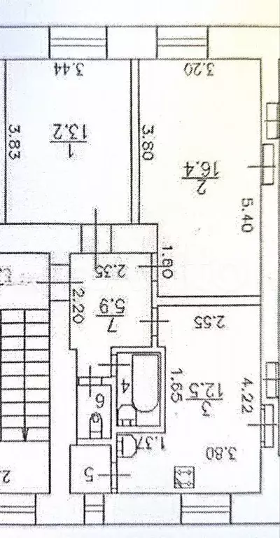 2-к. квартира, 53 м, 3/3 эт. - Фото 0