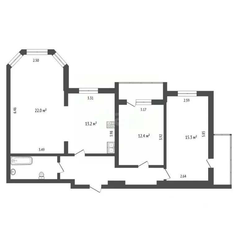 3-к кв. Калужская область, Калуга ул. Суворова, 147 (80.8 м) - Фото 1