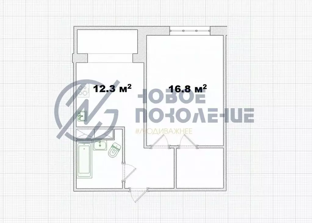 1-к кв. Омская область, Омск ул. Красный Путь, 137/2 (40.9 м) - Фото 2