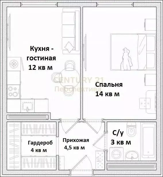 1-к кв. Московская область, Люберцы ул. Солнечная, 2 (39.0 м) - Фото 2