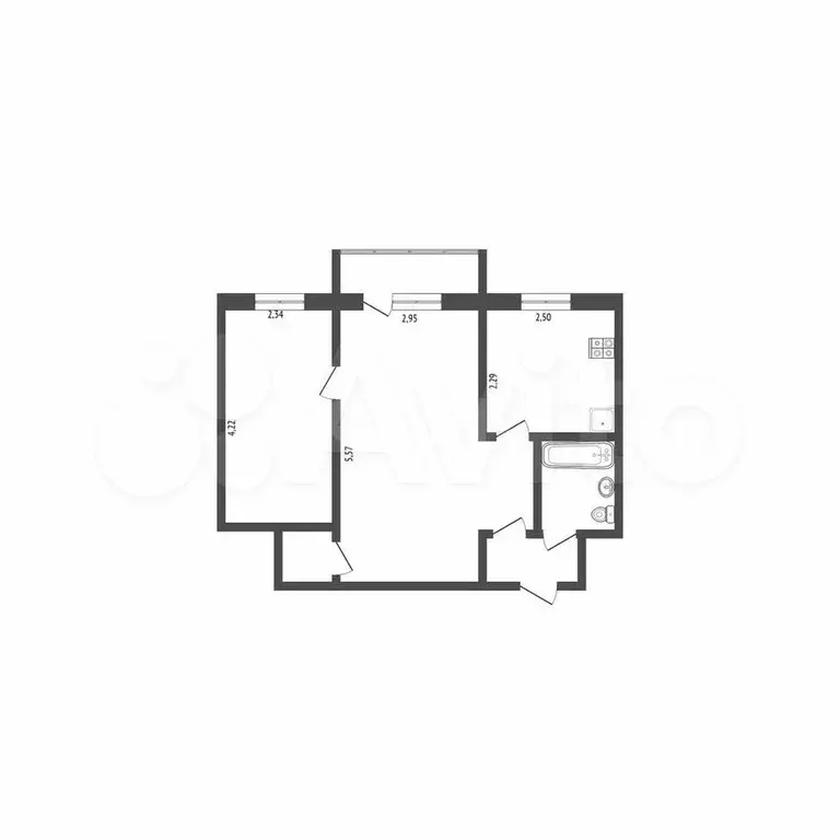 2-к. квартира, 43 м, 3/4 эт. - Фото 0