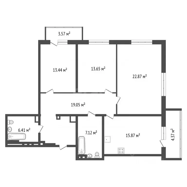 3-к кв. Иркутская область, Иркутск ул. Лермонтова, 343/7 (106.35 м) - Фото 2