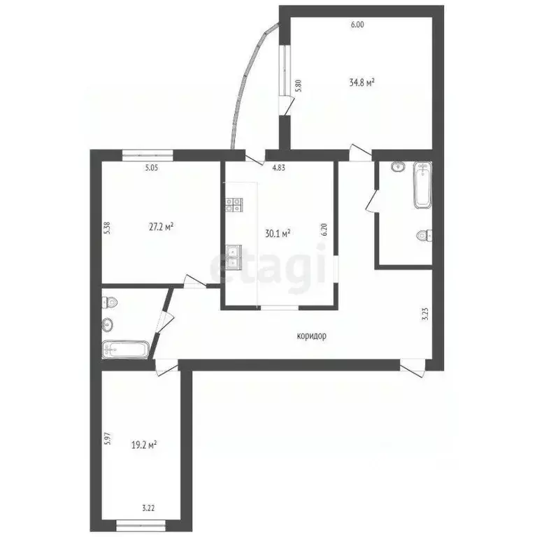 3-к кв. Тюменская область, Тюмень ул. Степана Халтурина, 8 (165.8 м) - Фото 2