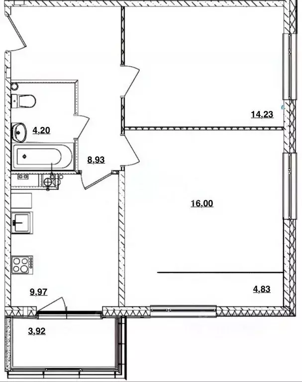 2-к кв. Московская область, Истра муниципальный округ, д. Красный ... - Фото 2