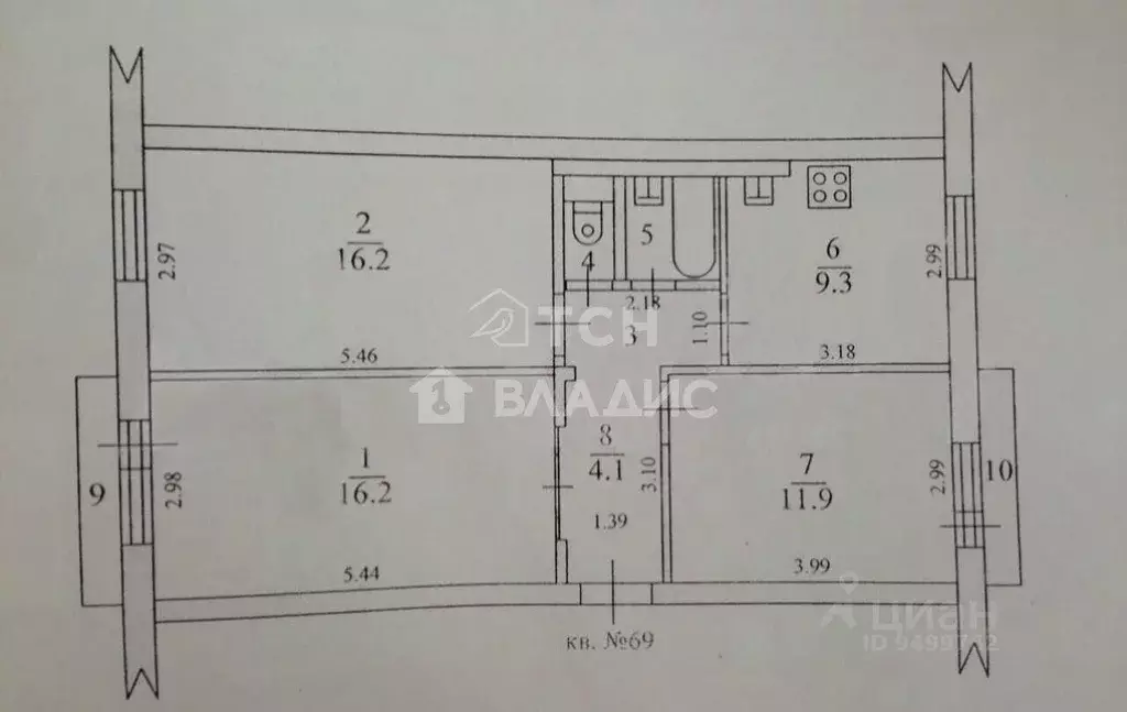 3-к кв. Московская область, Щелково ул. Беляева, 22 (64.9 м) - Фото 2