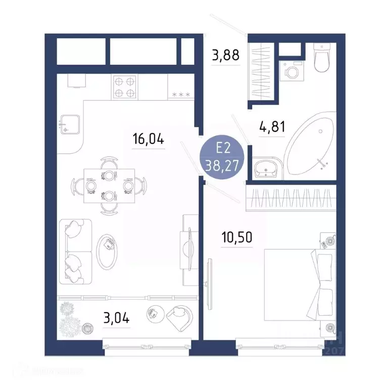 1-к кв. Рязанская область, Рязанский муниципальный округ, с. Дядьково ... - Фото 2