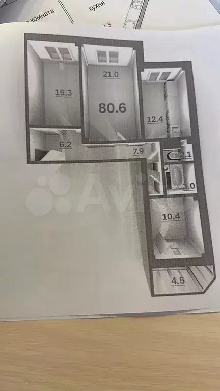 3-к. квартира, 81 м, 2/9 эт. - Фото 0