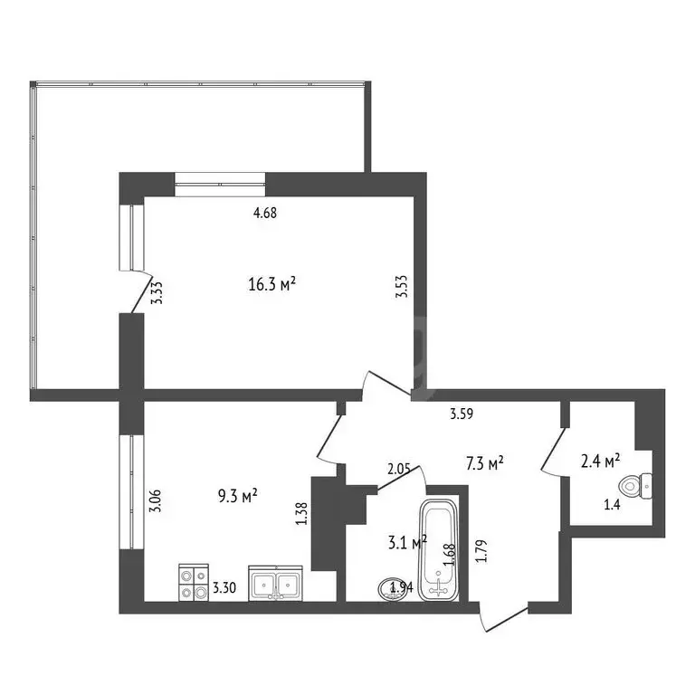 1-комнатная квартира: Феодосия, улица Грина, 43 (38.4 м) - Фото 1