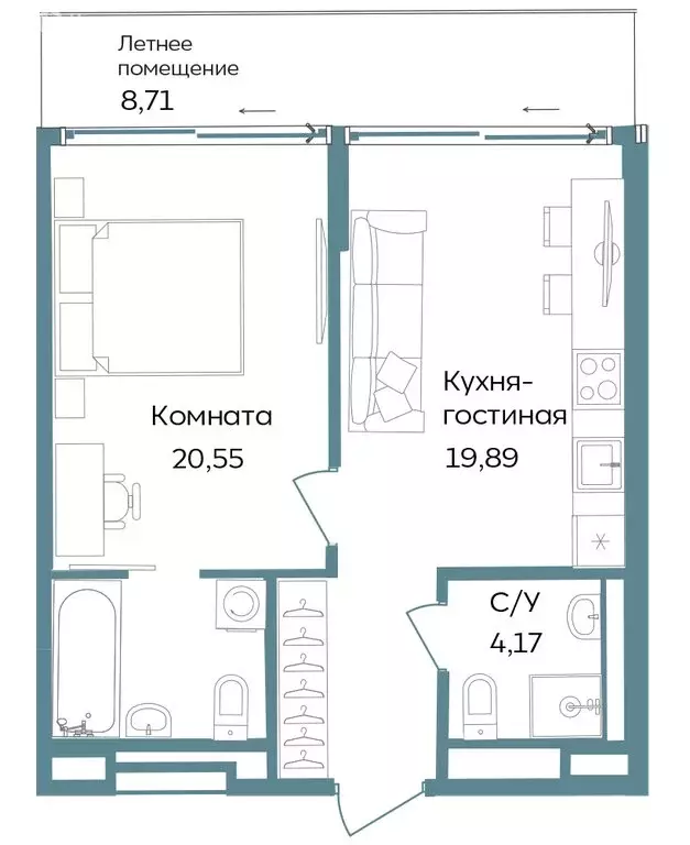 2-комнатная квартира: Республика Крым, Саки, курортный кластер Темпо ... - Фото 0