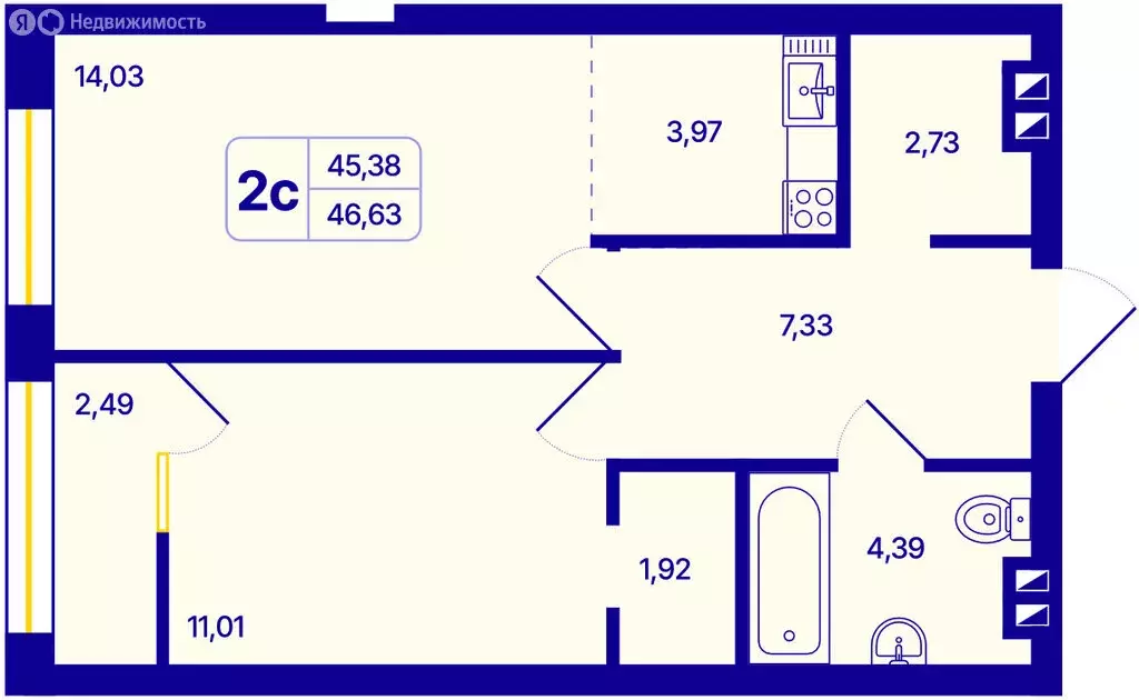 2-комнатная квартира: Новосибирск, Кировский район, Северо-Чемской ... - Фото 1
